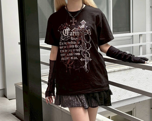 クロスプリントTシャツ
